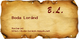 Boda Loránd névjegykártya